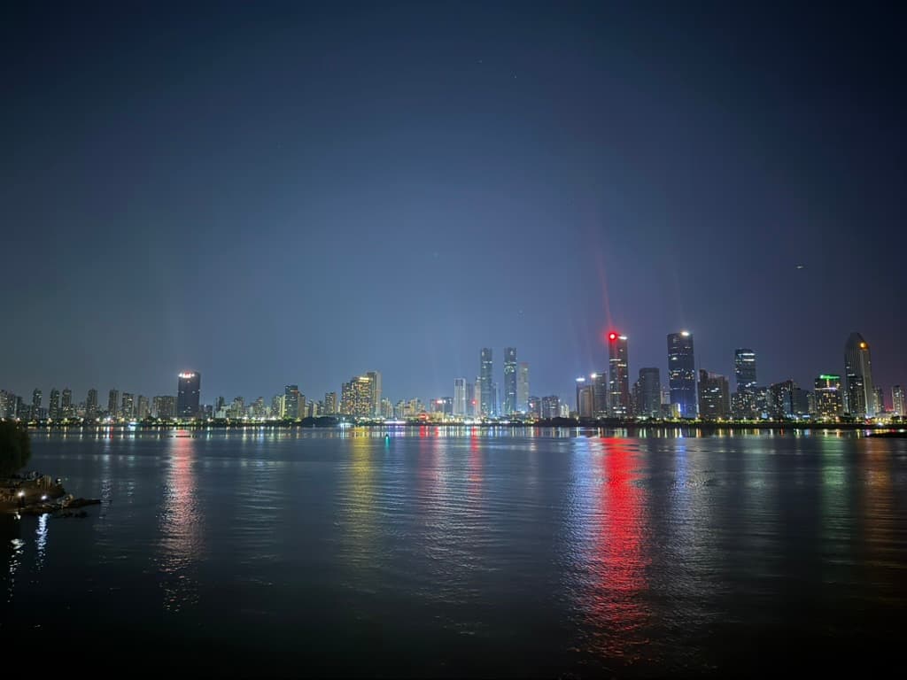 Nanchang riverfront skyline at night