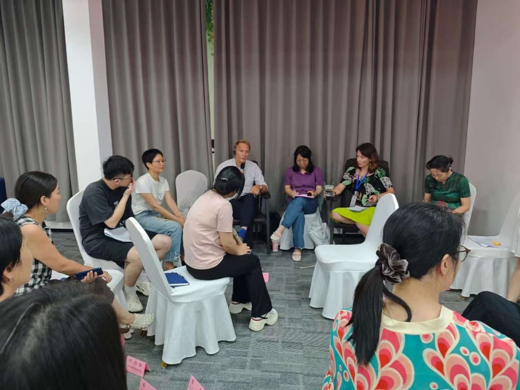 Small group supervision session with participants