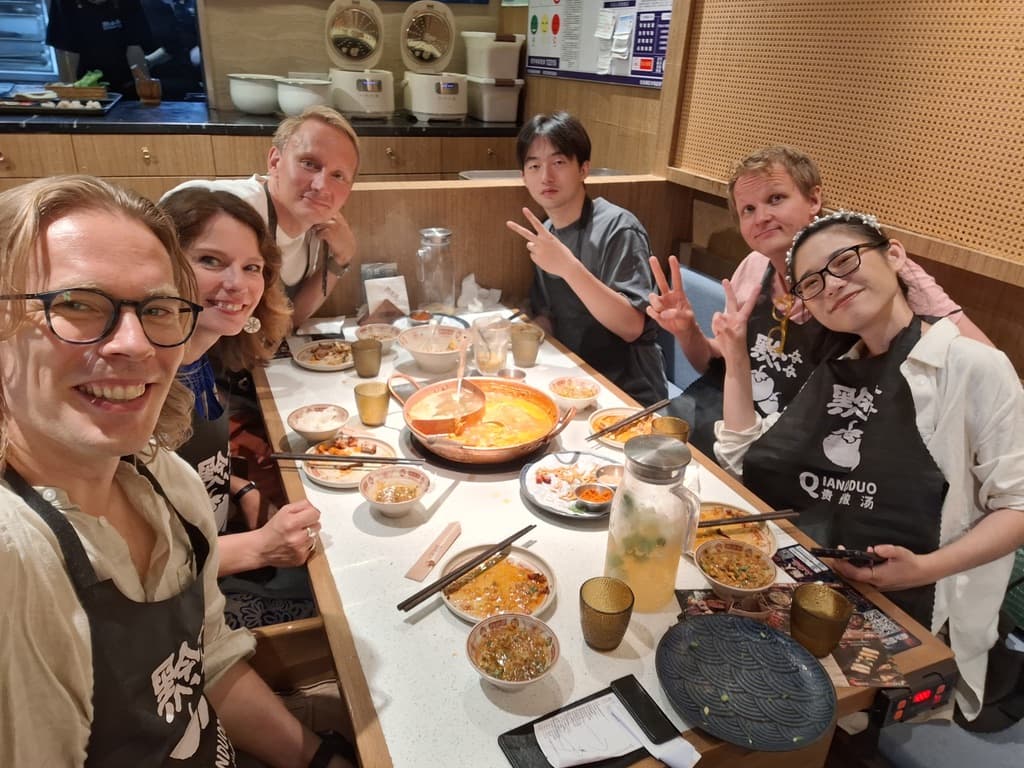 Trainers at hotpot dinner, Nanchang